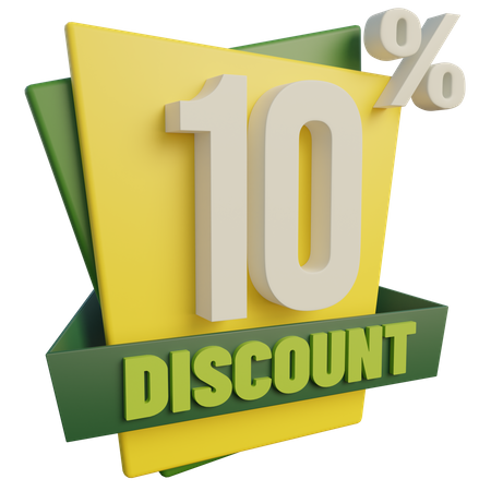 10 Percent Discount  3D Icon