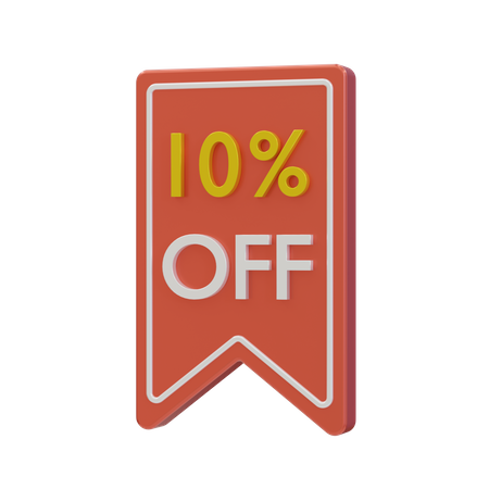 10 percent discount  3D Icon