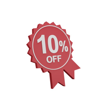 10 Percent Discount Badge 3D Icon