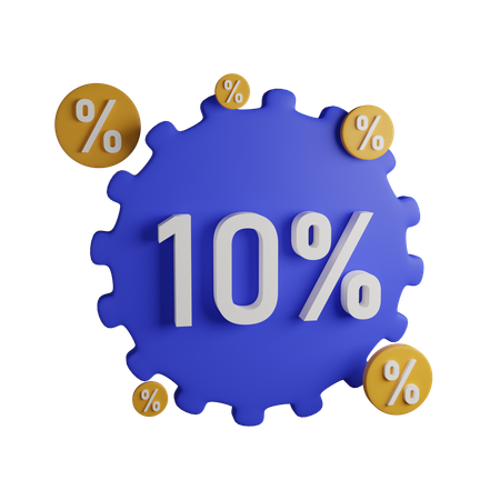 10 percent off  3D Icon
