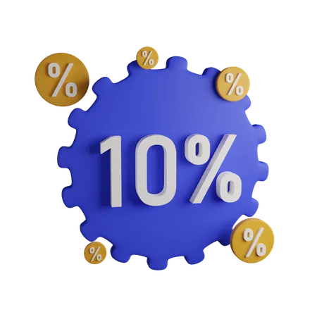 10 Percent Off 3 D Icon Contains PNG BLEND GLTF And OBJ Files 3D Icon