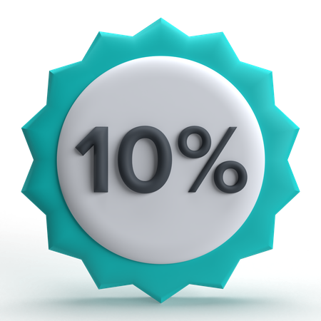 10 Percent Off  3D Icon