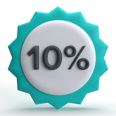 10 Percent Off  3D Icon