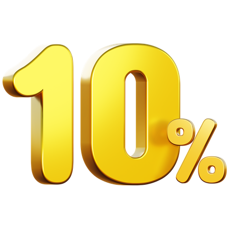 10 Percent Off  3D Icon