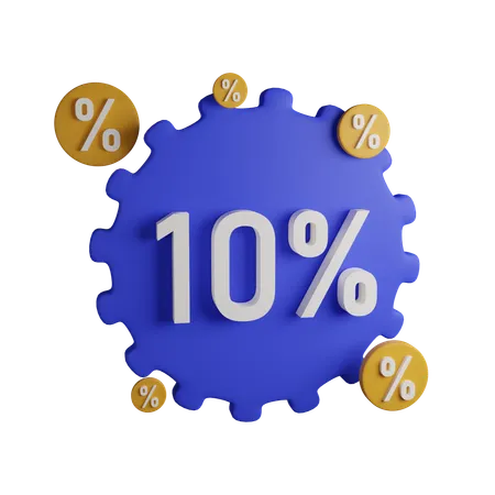 10 percent off  3D Icon