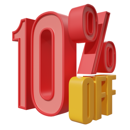 10 Percent Off  3D Icon