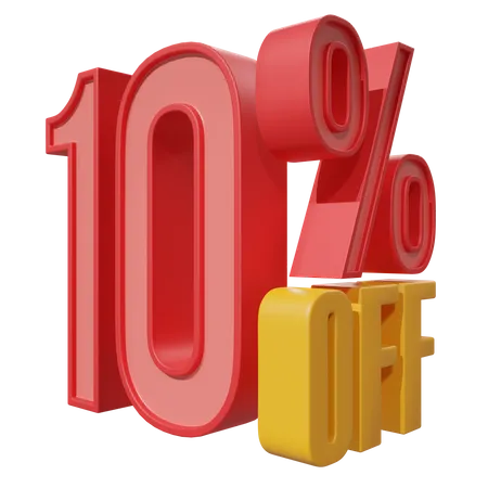 10 Percent Off  3D Icon