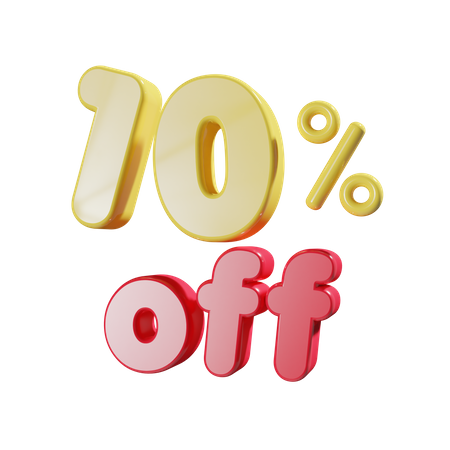 10 Percent Off  3D Icon