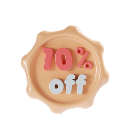 10 Percent Off  3D Icon