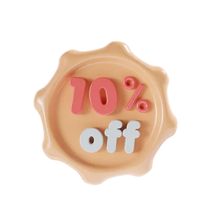 10 Percent Off  3D Icon