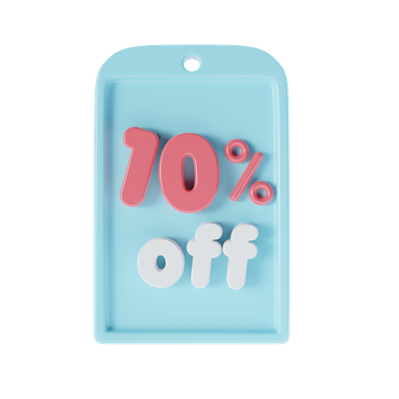 10 Percent Off  3D Icon