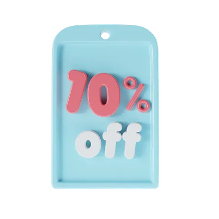 Sale Icon With Blue Theme 3D Icon
