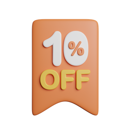 10 Percent Off Badge  3D Icon