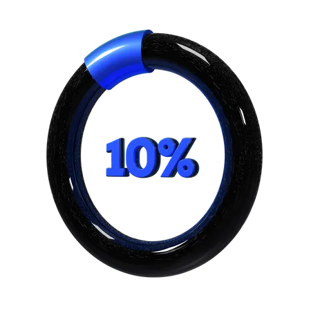10 Percent Pie Chart  3D Illustration