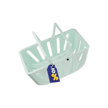 10 Percent shopping discount  3D Illustration