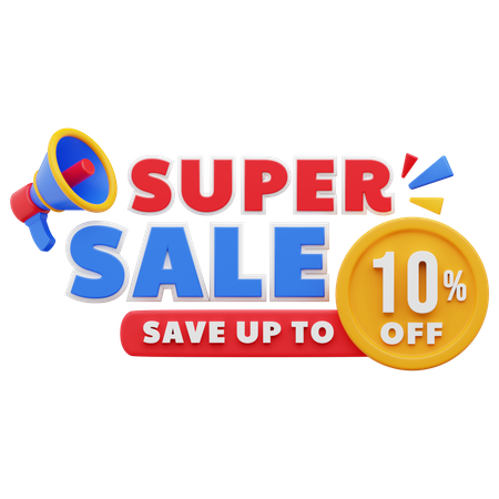 10 Percent Super Sale  3D Sticker