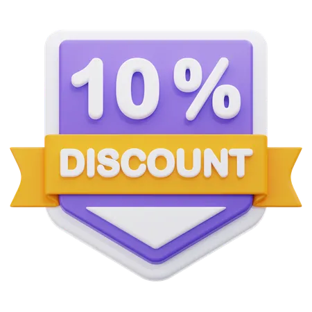 10 Percentage Discount  3D Icon