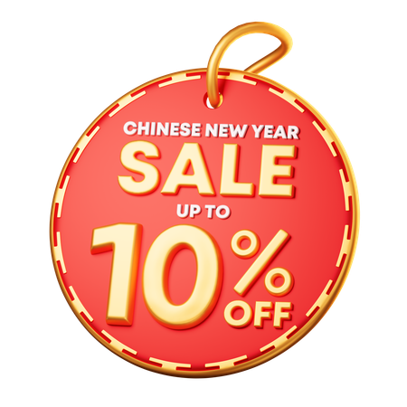 10 Percentage Discount  3D Icon