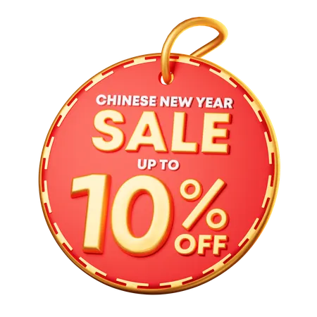 10 Percentage Discount  3D Icon