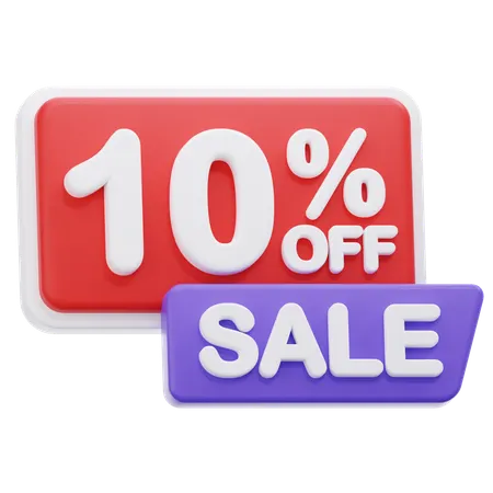 10 Percentage Discount  3D Icon