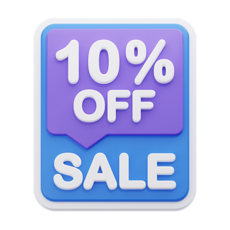 10 Percentage Discount  3D Icon