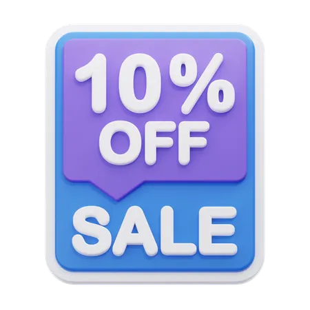 10 Percentage Discount  3D Icon
