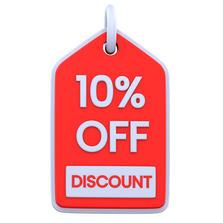 10 Percentage Discount  3D Icon