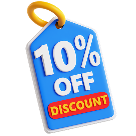 10 Percentage Off  3D Icon