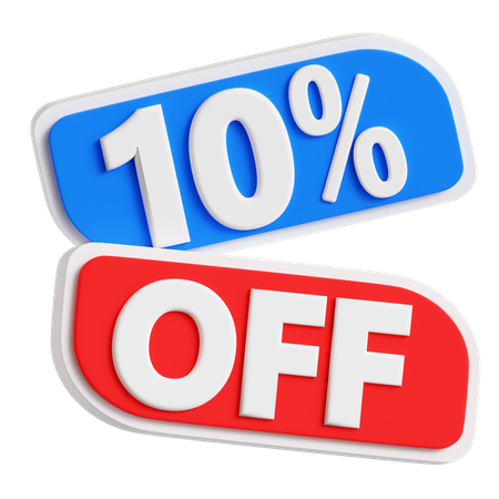10 Percentage Off  3D Icon