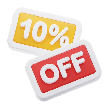 10 Percentage Off  3D Icon