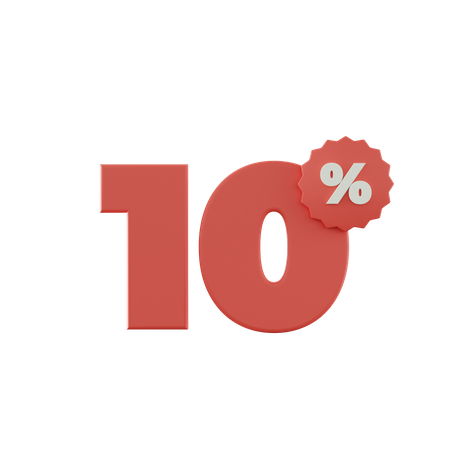 10 por ciento de descuento  3D Icon