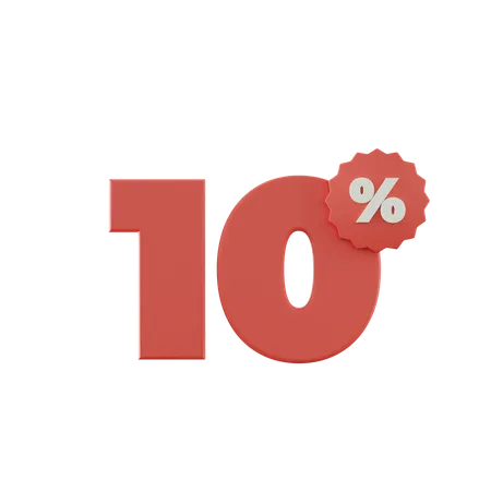 10 por ciento de descuento  3D Icon
