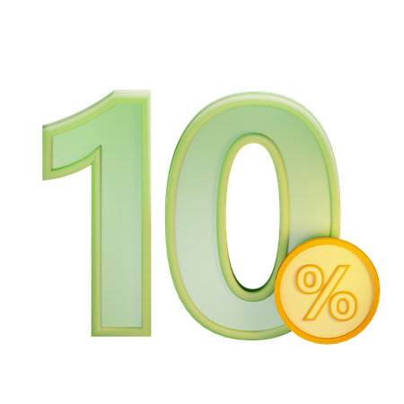 10 por cento de desconto  3D Icon