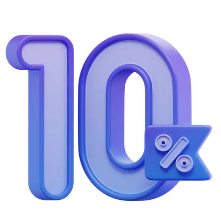 10 por ciento  3D Icon