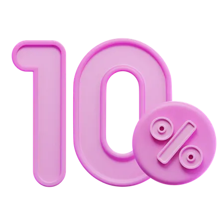 10 por ciento  3D Icon