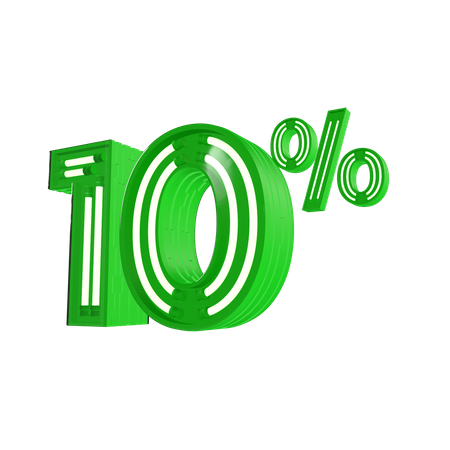 10 por ciento de descuento 3D Icon