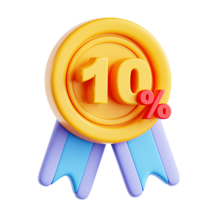 10 porcentaje  3D Icon