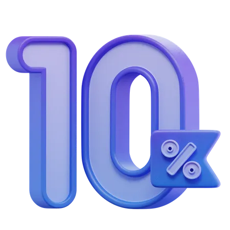 10 pourcent  3D Icon