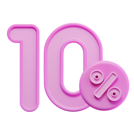 10 pourcent  3D Icon