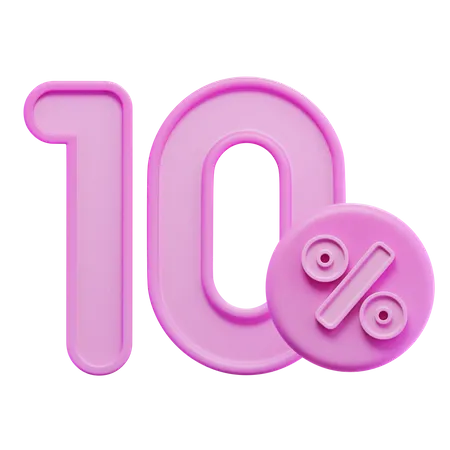 10 pourcent  3D Icon