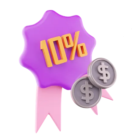 10 % de réduction  3D Icon