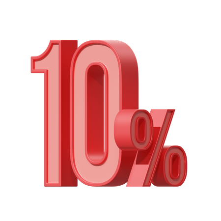 10 Prozent  3D Icon