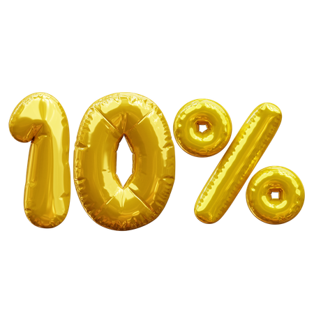 10 Prozent  3D Icon
