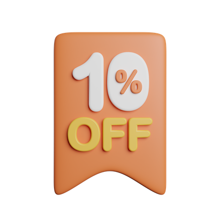 10 Prozent Rabatt-Abzeichen  3D Icon