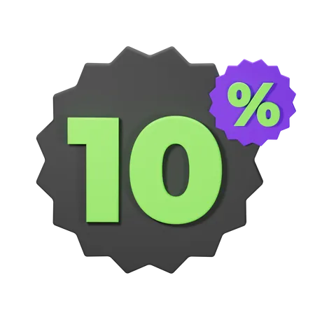 10% de réduction  3D Icon