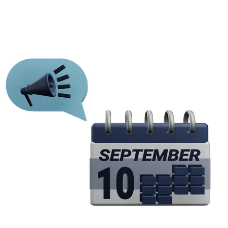 10 september  3D Icon