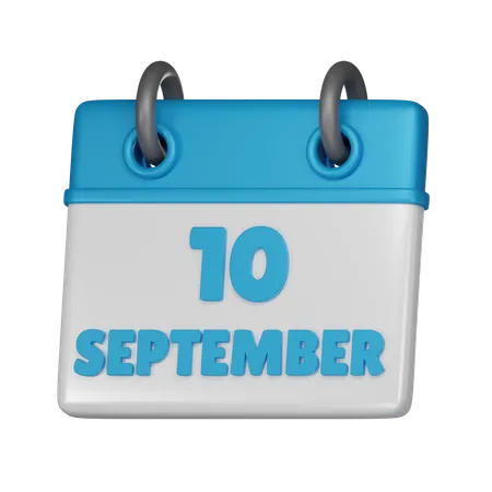 10 September  3D Icon