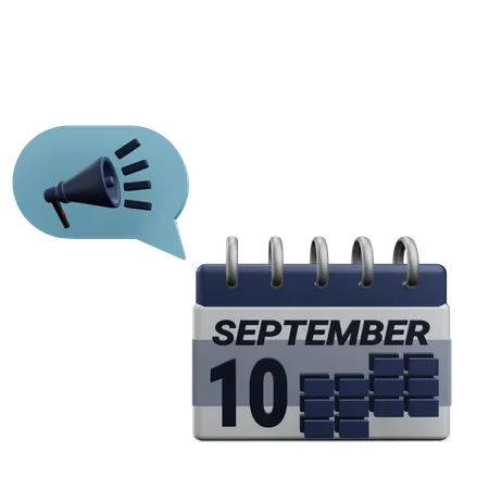 10 de septiembre  3D Icon