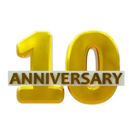 10 Year Anniversary  3D Icon