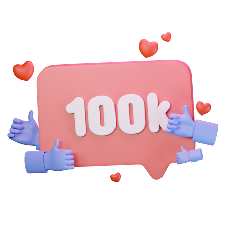 100 000 likes comme followers  3D Icon